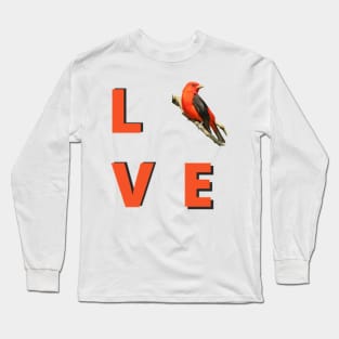 Love birds design with Scarlet Tanager Long Sleeve T-Shirt